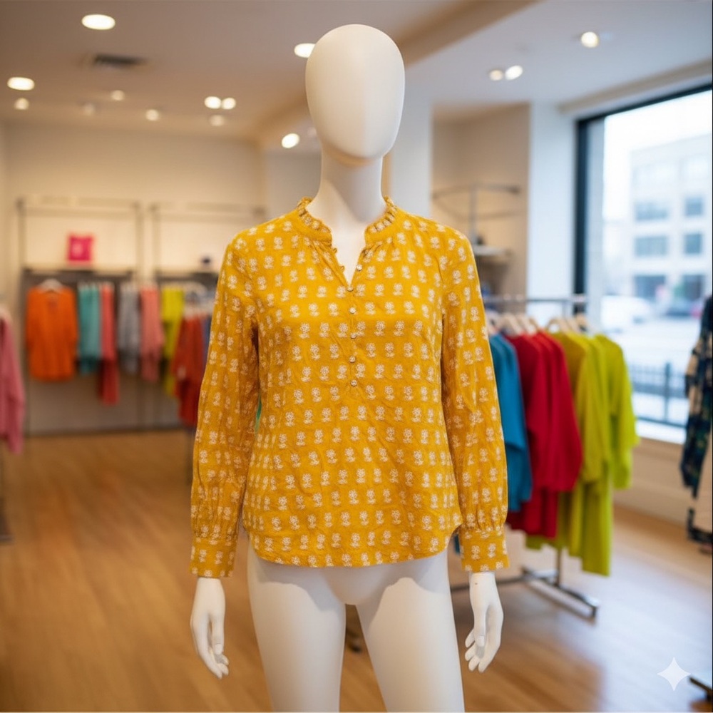 Talbots Yellow Floral Blouse
